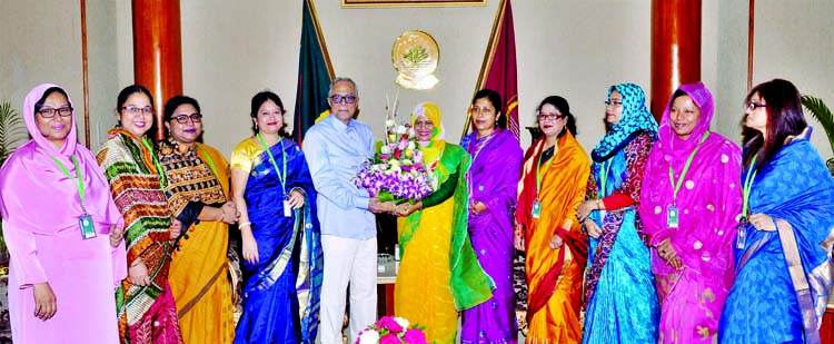 A delegation of Headmistress of Government Secondary Schools called on President Abdul Hamid at Bangabhaban on Monday. Press Wing, Bangabhaban photo