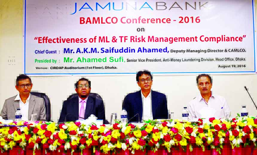 Anti-Money laundering Division of Jamuna Bank Limited Recently organized a BAMLCO (Branch Anti Money Laundering Compliance Officer) conference on "Effectiveness of Money Laundering and Terrorist Financing Risk Management Compliance"" in the city. A. K. M"