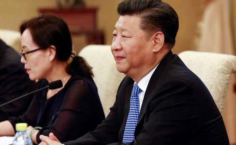 Chinese President Xi Jinping at a meeting with Myanmar State Counsellor Aung San Suu Kyi.