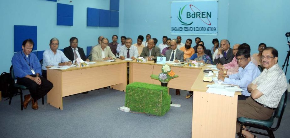 UGC Chairman Prof Abdul Mannan speaks at a meeting on a proposed project with vice-chancellors of the universities and representatives from ADB, Bangladesh High Tech Park authority and ICT sector held on Monday at UGC Bhaban.