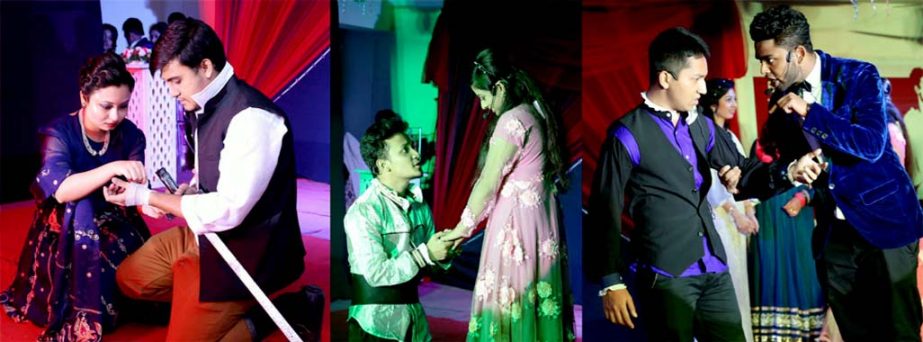 Actors performing Shakespeare's Romeo and Juliet staged at East Delta University in the port city Chittagong recently.