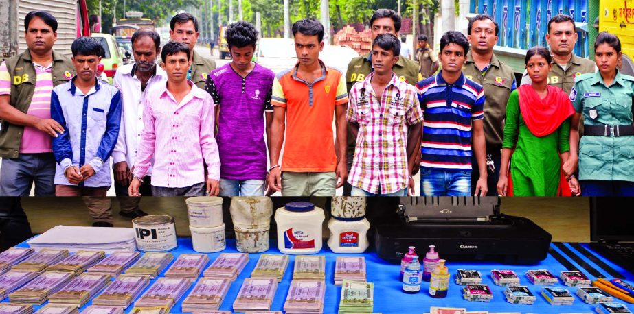 Detective Police in separate drives arrested eight alleged members of fake currency racketeer with Tk 52 lakh counterfeit notes from different city places on Thursday night.