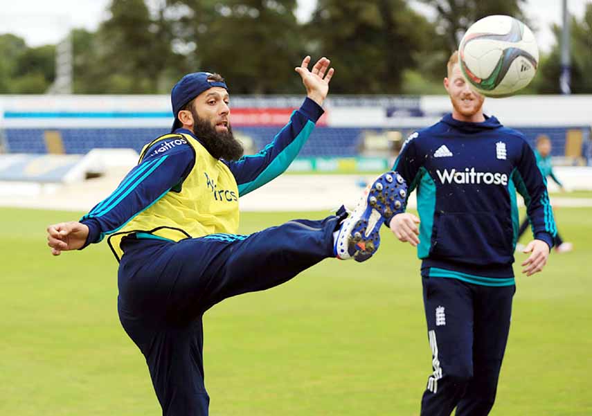England had a kickabout before the rain swept in Cardiff on Saturday.