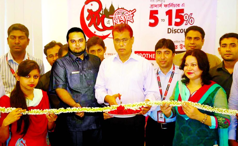 Habibur Rahman Sarkar, Chairman of Brothers Furniture is seen inaugurating a month-long Eid-Ul-Azha special offer promotion campaign at Mirpur Sewrapara outlet in the city recently.