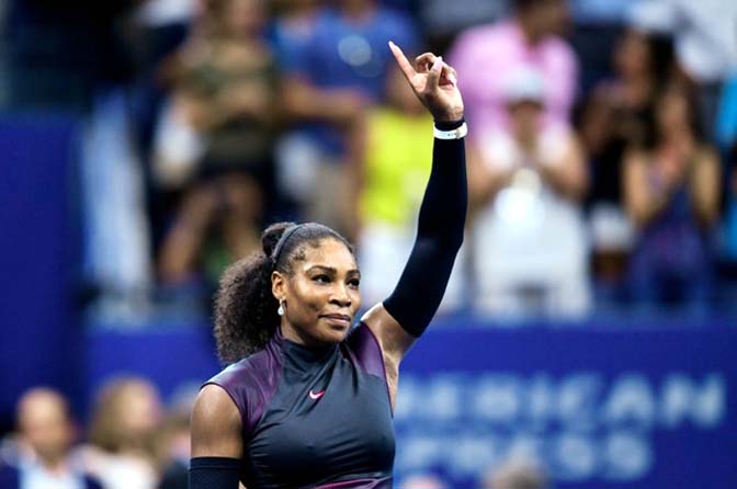 Serena Williams, seeking a record seventh US Open title and 23rd Grand Slam crown, fired 18 aces en route beating Simona Halep and reach the semi-finals on Wednesday.