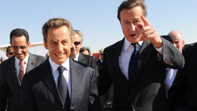 Former French president Nicolas Sarkozy and David Cameron led the case for intervention