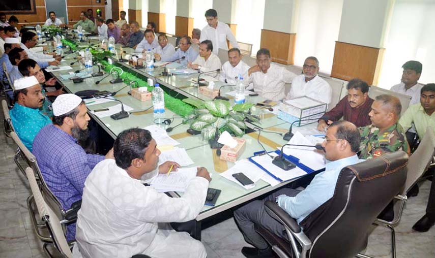 CCC Mayor A J M Nasir Uddin speaking at a meeting with four standing committees of CCC at the conference room of Nagar Bhaban as Chief Guest yesterday.