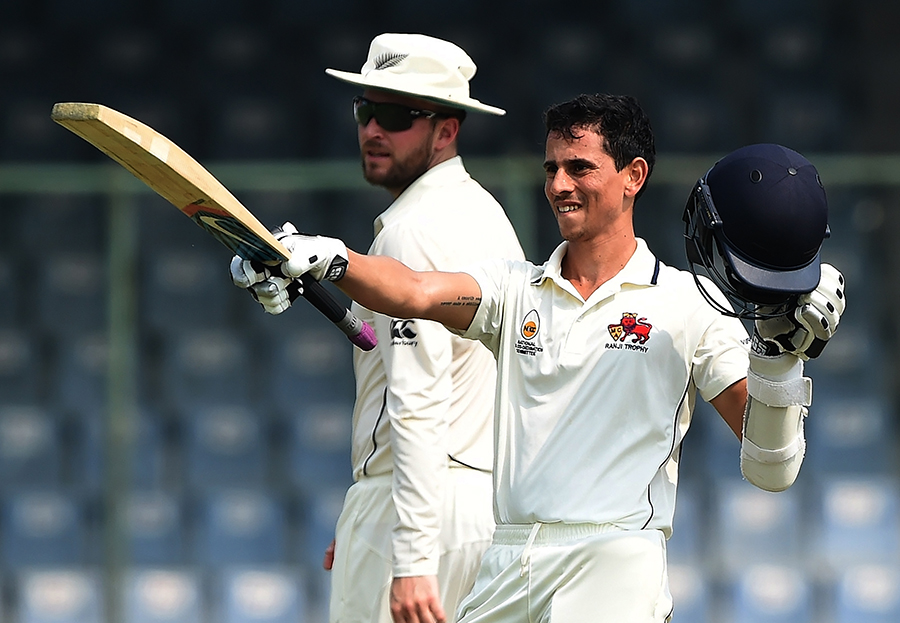 Siddhesh Lad brought up his century on the third morning of tour match between Mumbai and New Zealanders at Delhi on Sunday.