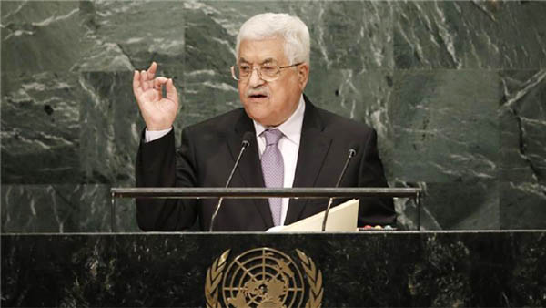 Palestinian President Abbas addressing the UN General Assembly on Thursday.