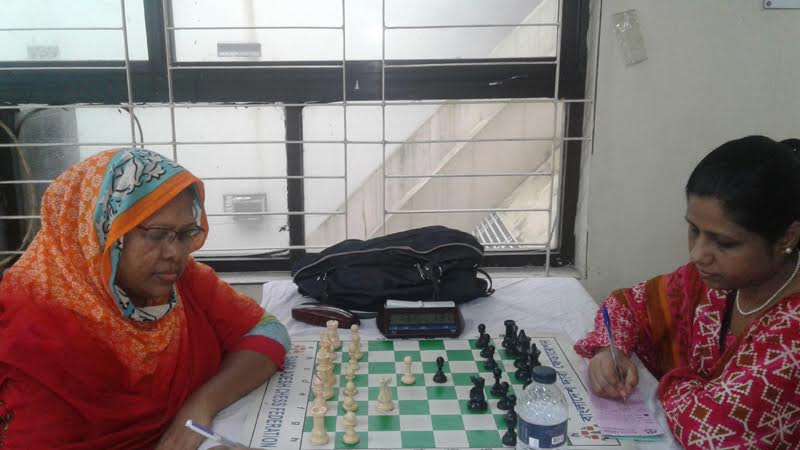 A scene from the Elegant 36th National Womenâ€™s Chess Championship held at the Bangladesh Chess Federation hall-room on Monday.