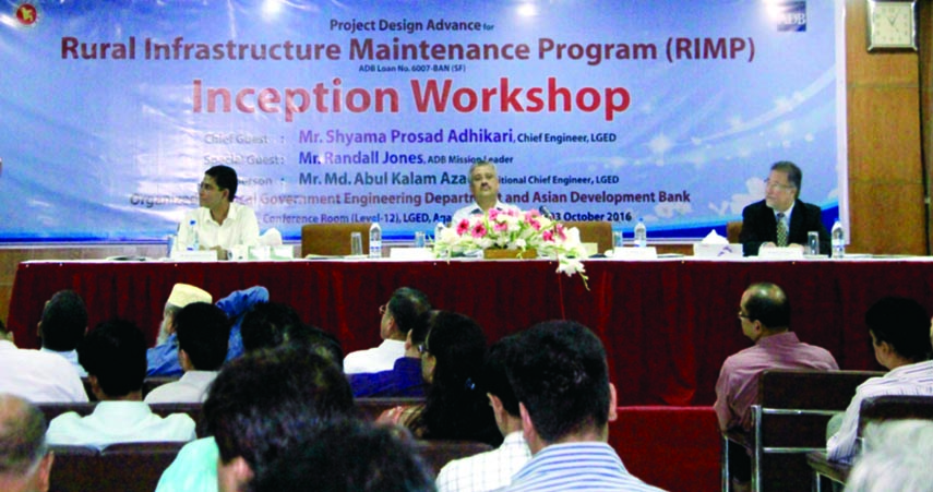 An inception workshop on Project Design Advance (PPA) for Rural Infrastructure Maintenance Programme (RIMP) was held at LGED-REDEC Conference Room, LGED Headquarters, Agargaon in the city yesterday. Md. Abul Kalam Azad, Additional Chief Engineer, LGED, in