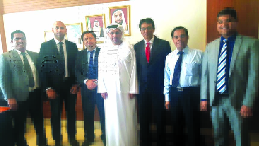 A view exchange meeting between Jamuna Bank Ltd (JBL) and Al Fardan Exchange LLC (AFEL) of Abu Dhabi held recently in the UAE. A. K. M. Saifuddin Ahamed, Deputy Managing Director of JBL and Mohammed Al Fardan, Executive Director of AFEL attend the meeting