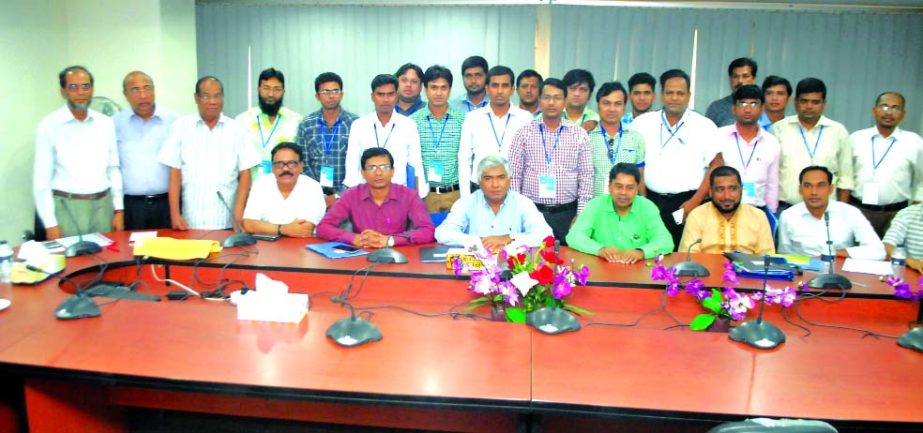 Md Jashim Uddin, President, Bangladesh Plastic Goods Manufacturers and Exporters Association (BPGMEA), poses with the participants of a training course on Export Marketing organized by Bangladesh Institute of Plastic Engineering and Technology in the city