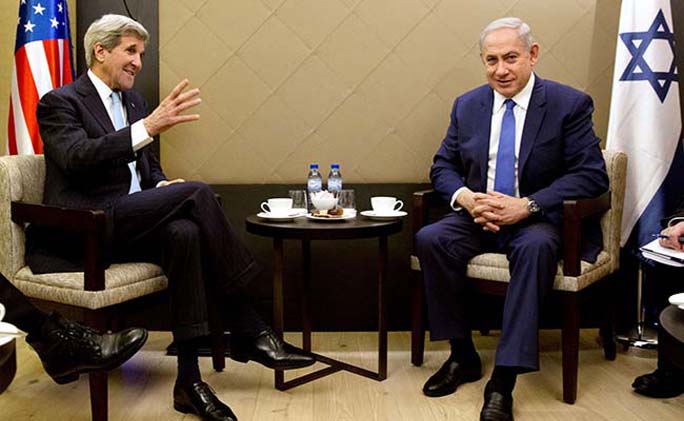 Benjamin Netanyahu has spoken to John Kerry in a bid to calm Washington's anger over Israeli settlement.