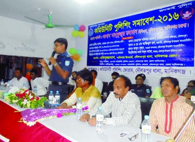 MANIKGANJ: Zakir Hasan, Additional SP, Manikganj speaking at a community policing seminar organised by Daulatpur Thana Community Policing Forum as Chief Guest on Saturday. Among others, Rakibuzzaman, Officer-In - Charge , Daulatput Thana was also pr