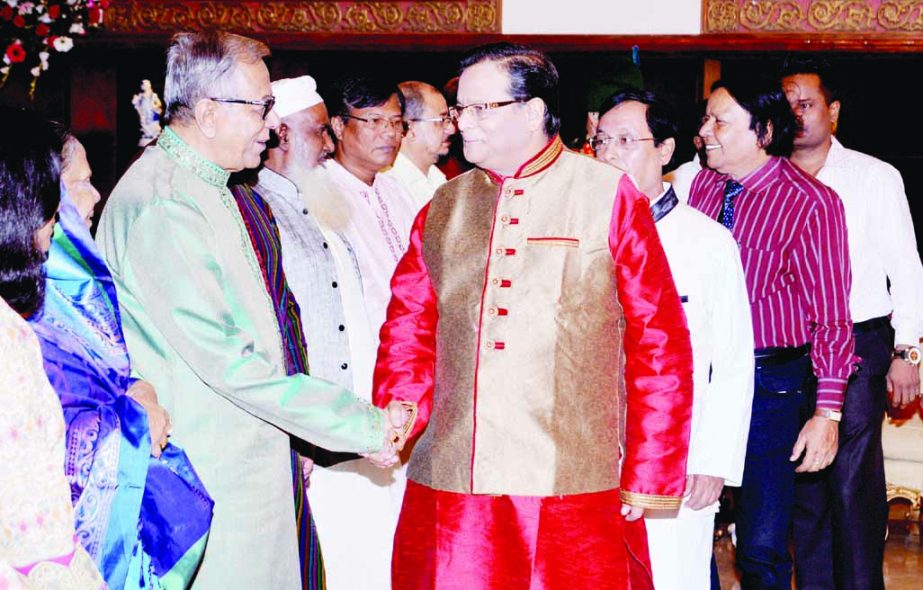 President Abdul Hamid hosted a reception for the members of Hindu community on the occasion of Durga Puja at Bangabhaban yesterday.