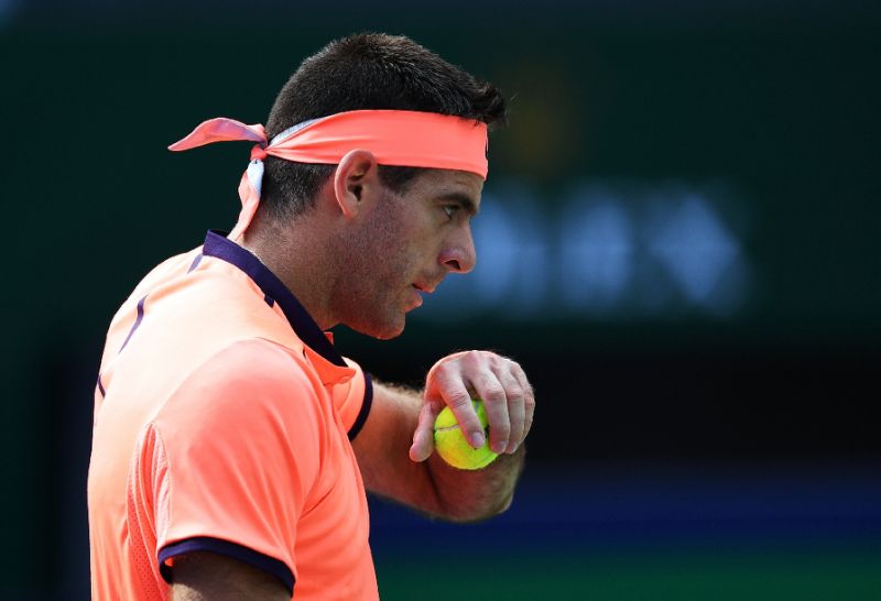 Argentina's Juan Martin del Potro loses in three sets to David Goffin of Belgium in the first round of the Shanghai Masters in Shanghai on Tuesday.