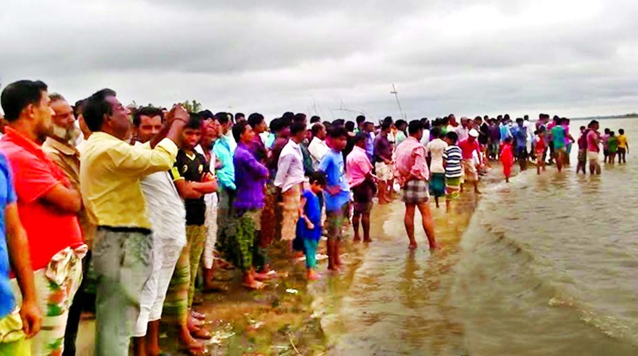 Locals of Raipura upazila at Narsingdi in search of missing four cow traders drowned at the Meghna River as boat capsized on Thursday.