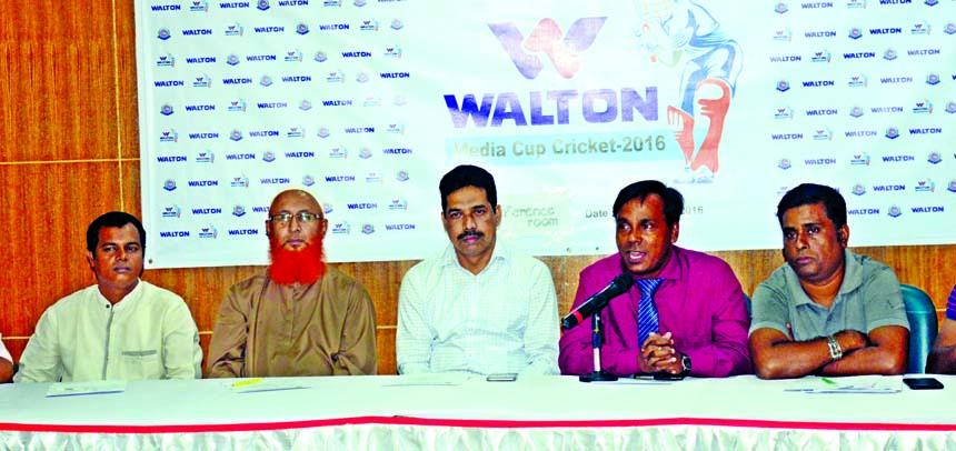 Operative Director of Walton Group Uday Hakim speaking at a press conference at the conference room of Bangabandhu National Stadium on Saturday.
