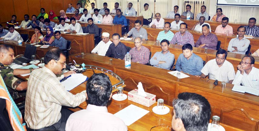 CCC Mayor A J M Nasir Uddin speaking at a coordination meeting with Engineers at CCC's KB Auditorium as Chief Guest on Monday.