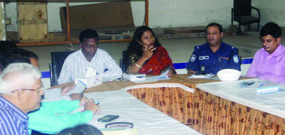 FARIDPUR: Lutfun Nahar, UNO, Modhukhali Upazial speaking at a review meeting of on law and order situation as Chief Guest. Among others, Md Azizur Rahman Mollah, Chairman, Modhukhali Upazila was also present in the programme.