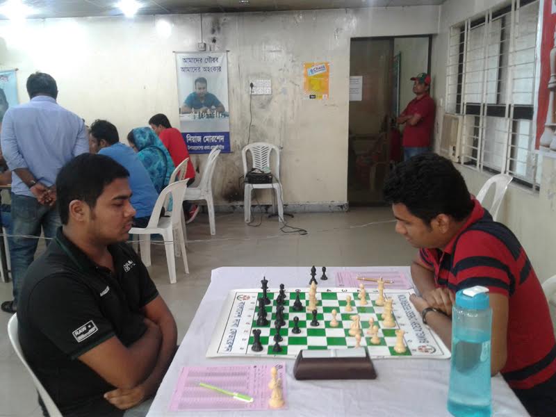 A scene from the matches of the SAIF POWERTEC 42nd National B Chess Championship at the National Sports Council on Monday.