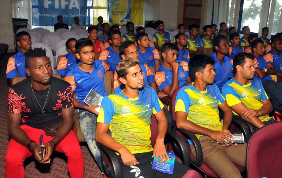 Players of Dhaka Abahani Limited took part at the AFC Seminar at the conference room of BFF House on Tuesday.