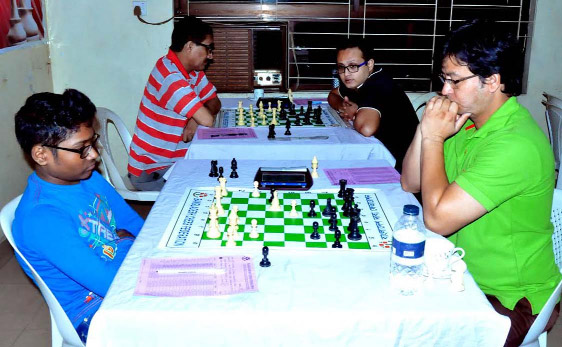 A scene from the matches of the SAIF POWERTEC 42nd National B Chess Championship at the National Sports Council on Friday.