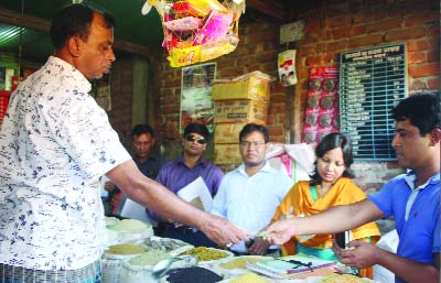 COMILLA: Mobile team fined a shop-owner at Companiganj Bazar at Muradnagar Upazila in Comilla yesterday.