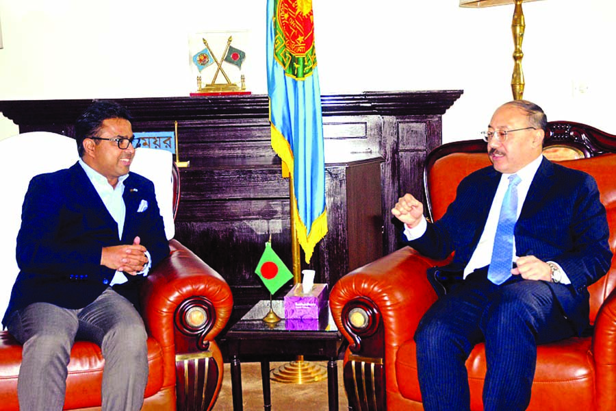 Indian High Commissioner to Bangladesh Harshavardhan Shringla paid a courtesy call on Dhaka South City Corporation Mayor Mohammad Sayeed Khokon at the Nagar Bhaban on Monday.