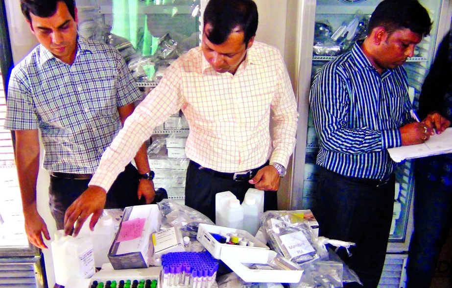 A Mobile Court led by RAB-2 and Directorate of Drug Administration jointly conducted a drive against importing and marketing of fake and illegal chemical reagents used in diagnostic centres and realised about Tk 18 lakh from the traders in city's Shyamol