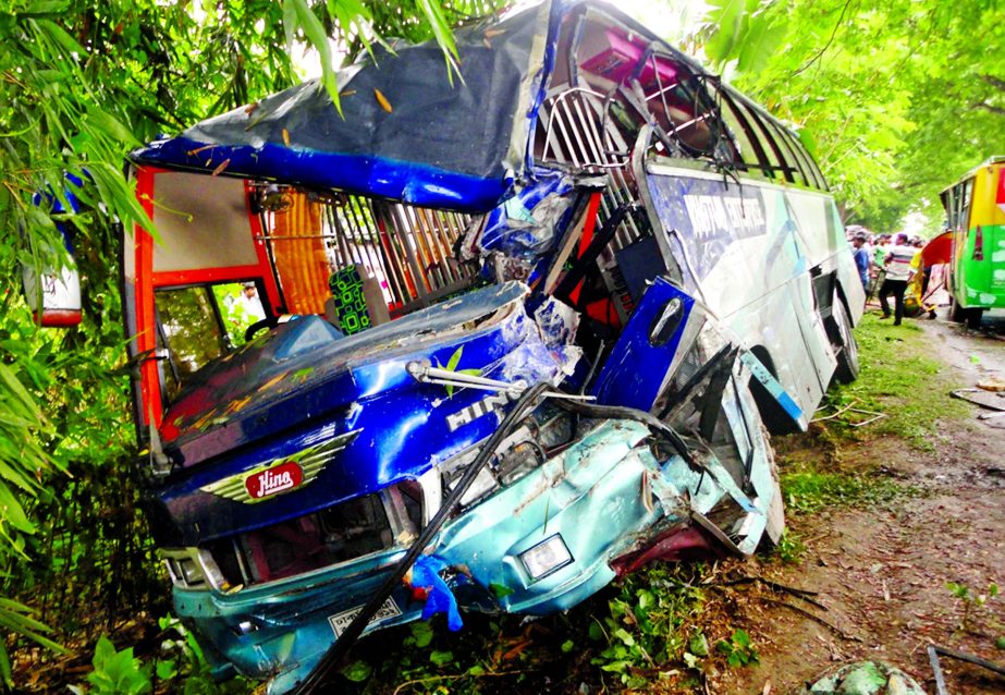 At least two passengers were killed as two buses collided head-on at Jibannagar Upazila in Chuadanga on Saturday.