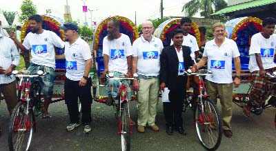 BOGRA: Rickshaws were distributed under Human Resources Development Programme ( HRDP)Project in Bogra on Saturday.
