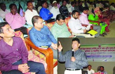 KISHOREGANJ: Md Oliullah , Project Manager , Union Parishad Government Project of UNDP, Bangladesh addressing a day-long workshop on localisation of sustainable development goals for local institute at Art Council Hall on Wednesday. Deputy Director of Lo