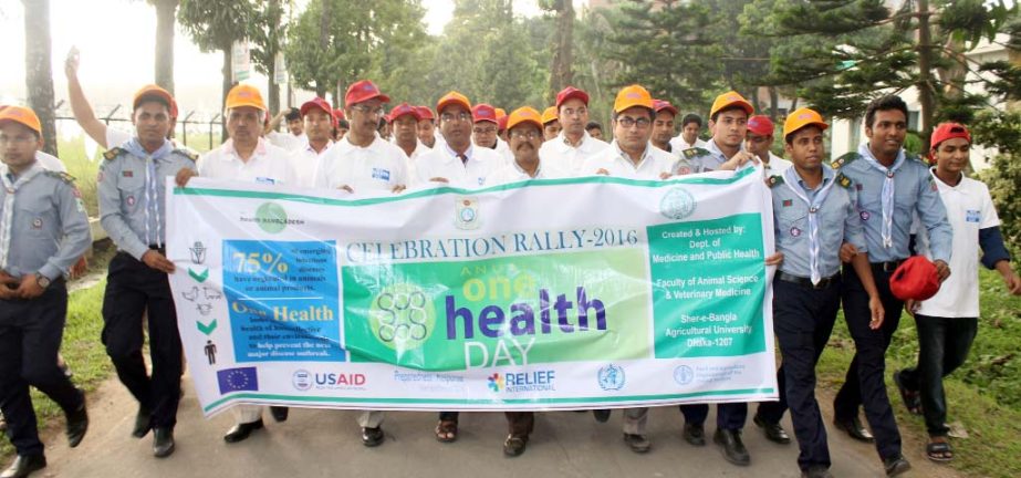 A rally to observe the 'World One Health Day' was organised at the campus of Sher-e-Bangla Agricultural University in the city recently.