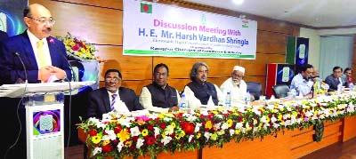 RANGPUR: High Commissioner of India to Bangladesh Harsh Vardhan Shringla addressing a discussion meeting of Chamber of Commerce and Industry as Chief Guest on Sunday.