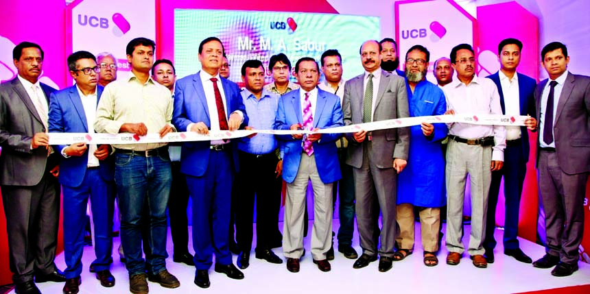 Chairman of United Commercial Bank Ltd (UCB) M A Sabur inaugurating the 160th branch of UCB at in the city's Khilgaon area with the presence of Muhammed Ali, Managing Director of the bank and local elites.