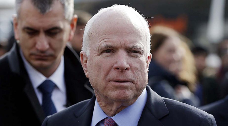 GOP senator Sen. John McCain, R-Ariz addressing a press conference in Washington