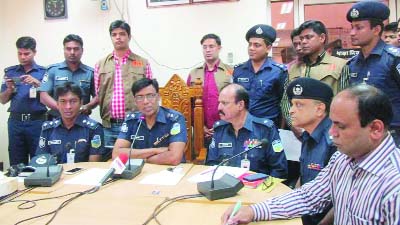 MYMENSINGH: Syed Nurul Islam,SP, Mymensingh speaking at a press conference on recovering of body of a child after 8 days of abduction yesterday .