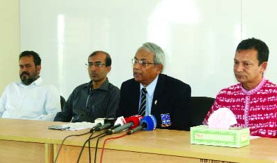 BARISAL: BU VC Prof Dr S M Imamul Huq briefing the newsmen about the admission test at BU campus on Thursday.
