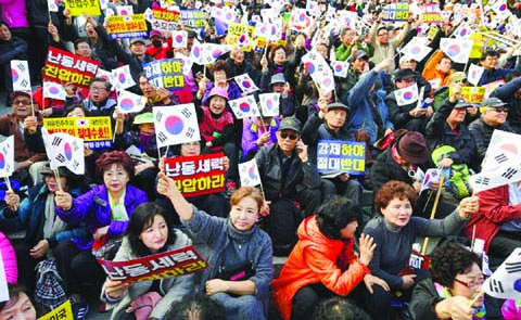 The demonstrations in South Korea have provided a stark challenge to Park's authority.