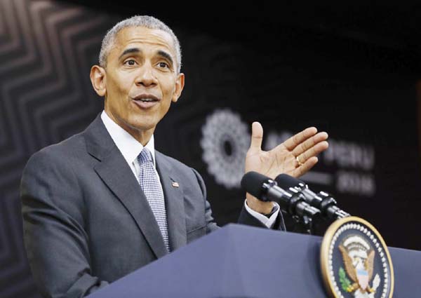 US President Barack Obama gave his final foreign press conference in Lima, Peru.
