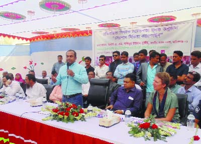 MANIKGANJ: Md Naimur Rahman Durjoy MP speaking at an awareness programme on social media campaign for disabled people at Daulatpur Upazila yesterday.