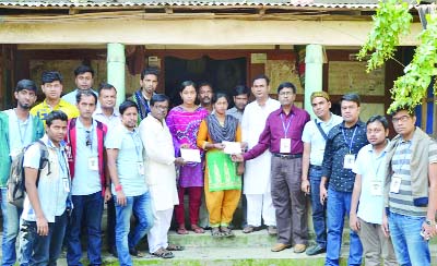 NASIRNAGAR(Brahmanbaria): Youth Welfare Mission, Chittagong distributing stipend among students of victimsâ€™ families in Nasirnagar recently.