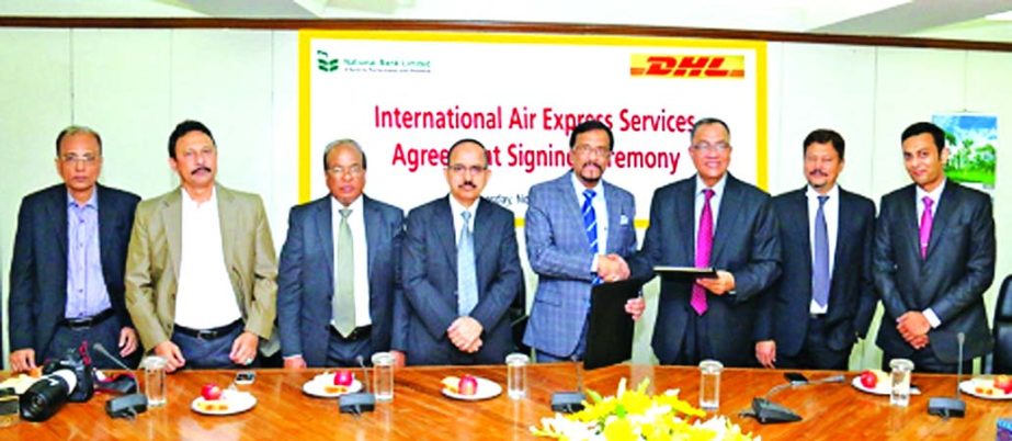 National Bank Limited (NBL) has signed a deal with DHL Express on International Express Services recently in the city. Shah Syed Abdul Bari, Deputy Managing Director of NBL and Desmond Quiah, Country Manager of DHL Express signed the agreement on behalf o