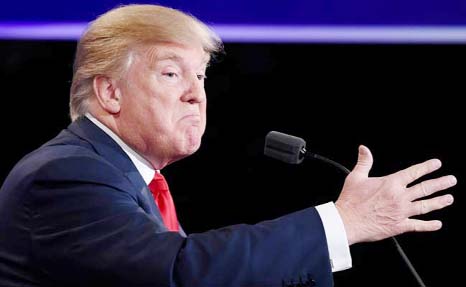 Donald Trump speaks during the final presidential debate in Las Vegas on Oct. 19.