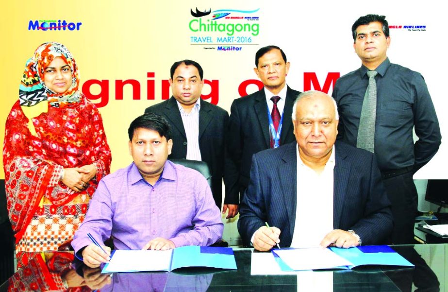 Mohammed Abdullah Al Mamun, Managing Director of US-Bangla Airlines and Kazi Wahidul Alam, Editor, The Bangladesh Monitor signed an MoU in the city recently. Under the agreement, US-Bangla Airlines will play the role of Title Sponsor of Chittagong Interna