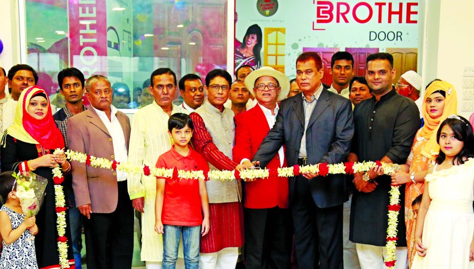 Md. Habibur Rahman Sarker, Chairman of Brothers Furniture inaugurates a showroom in the city's Panthopath area on Sunday. Md. Sharifuzzaman Sarkar, Director and Mostafa Sarwar Sharif Dealer of the company were present among others on the occasion.