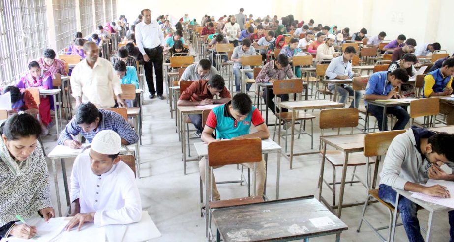 A view of the IU entry exams commenced on Sunday.