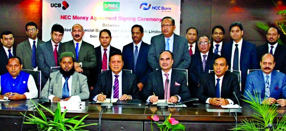 United Commercial Bank Limited (UCB) recently signed an agency agreement with National Credit and Commerce Bank Limited (NCCBL). Muhammed Ali, Managing Director of UCB and Golam Hafiz Ahmed, Managing Director of NCCBL signed the agreement on behalf of the